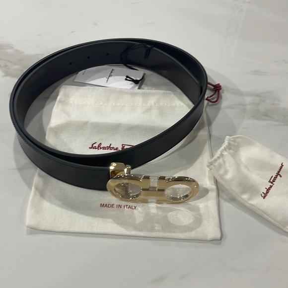 FERRAGAMO Black & Brown Gancini Reversible Belt - Picture 3 of 8
